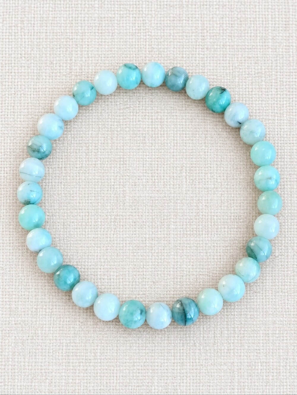 Green Colombia Emerald Beads Stretch Bracelet | Handmade